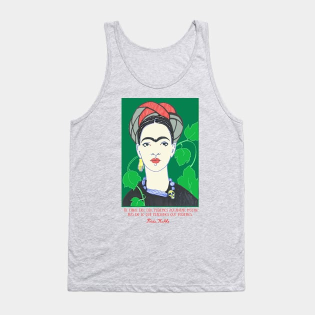 Frida Kahlo quote “Al final del día podemos aguantar mucho más de lo que pensamos que podemos” Tank Top by GalleryArtField